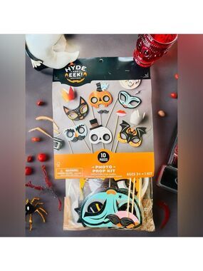 😺Hyde and Eek! Halloween Party Photo Prop Kit 10 Pieces New! 🎭